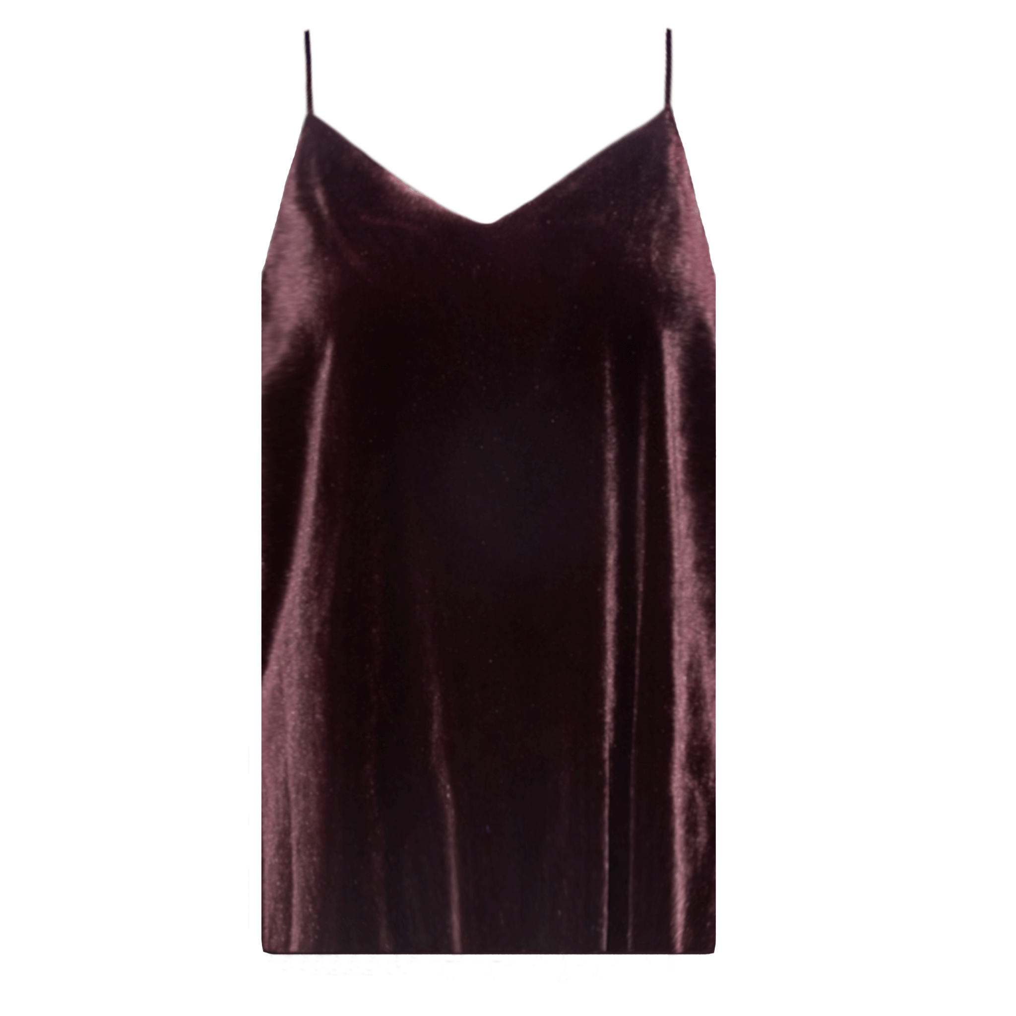 Top MIRTA di Alessandra Gallo in ciniglia marrone con spalline sottili - vista frontale - Day&Night Collection