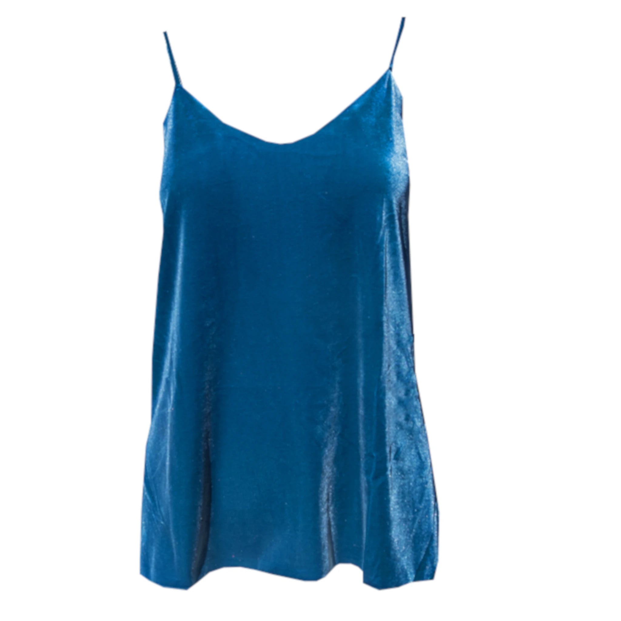 MIRTA - teal chenille tank top