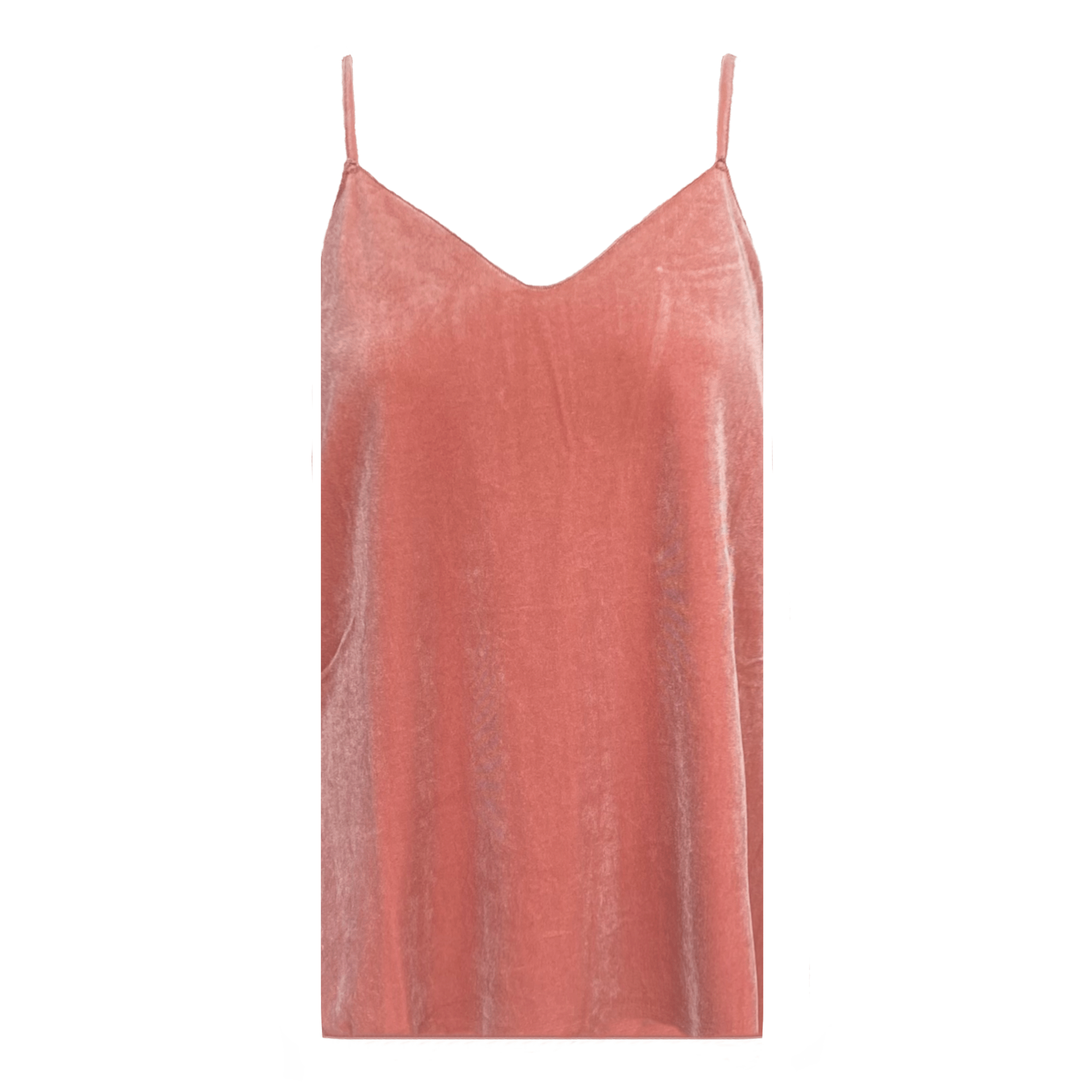 Top MIRTA di Alessandra Gallo in ciniglia rosa con spalline sottili - vista frontale - Day&Night Collection