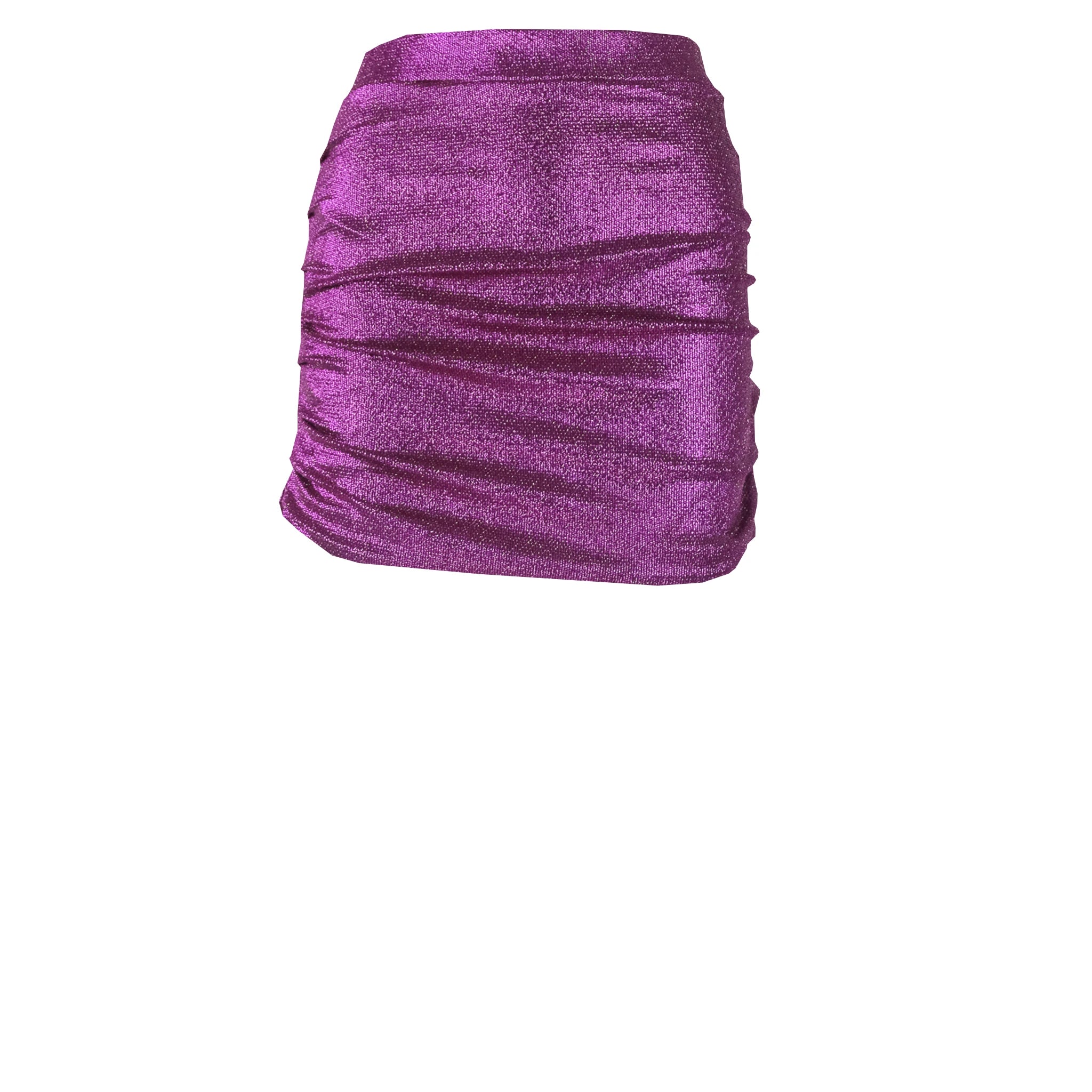 NINA miniskirt Alessandra Gallo fuchsia lurex draped Stardust Collection