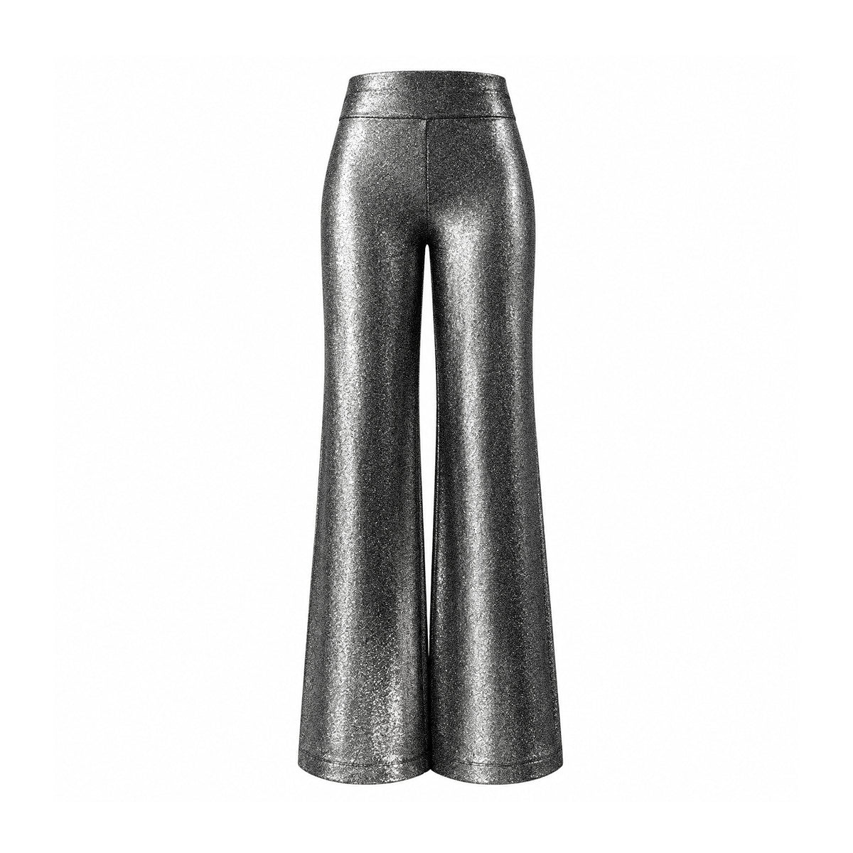 MIMI, pantalone palazzo in lurex antracite.
