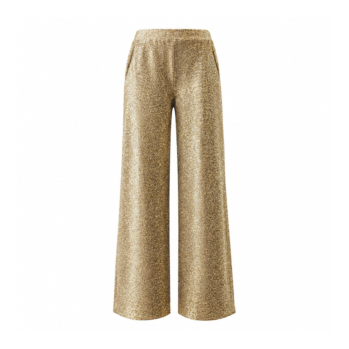AIDA, pantalone palazzo in lurex oro.