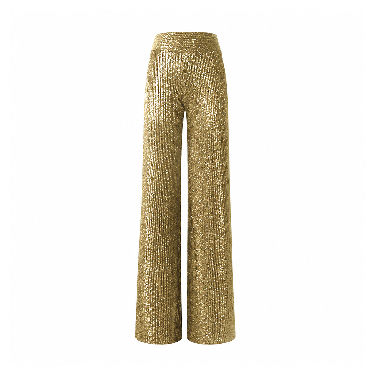 MIMI, pantalone palazzo in paillettes oro.