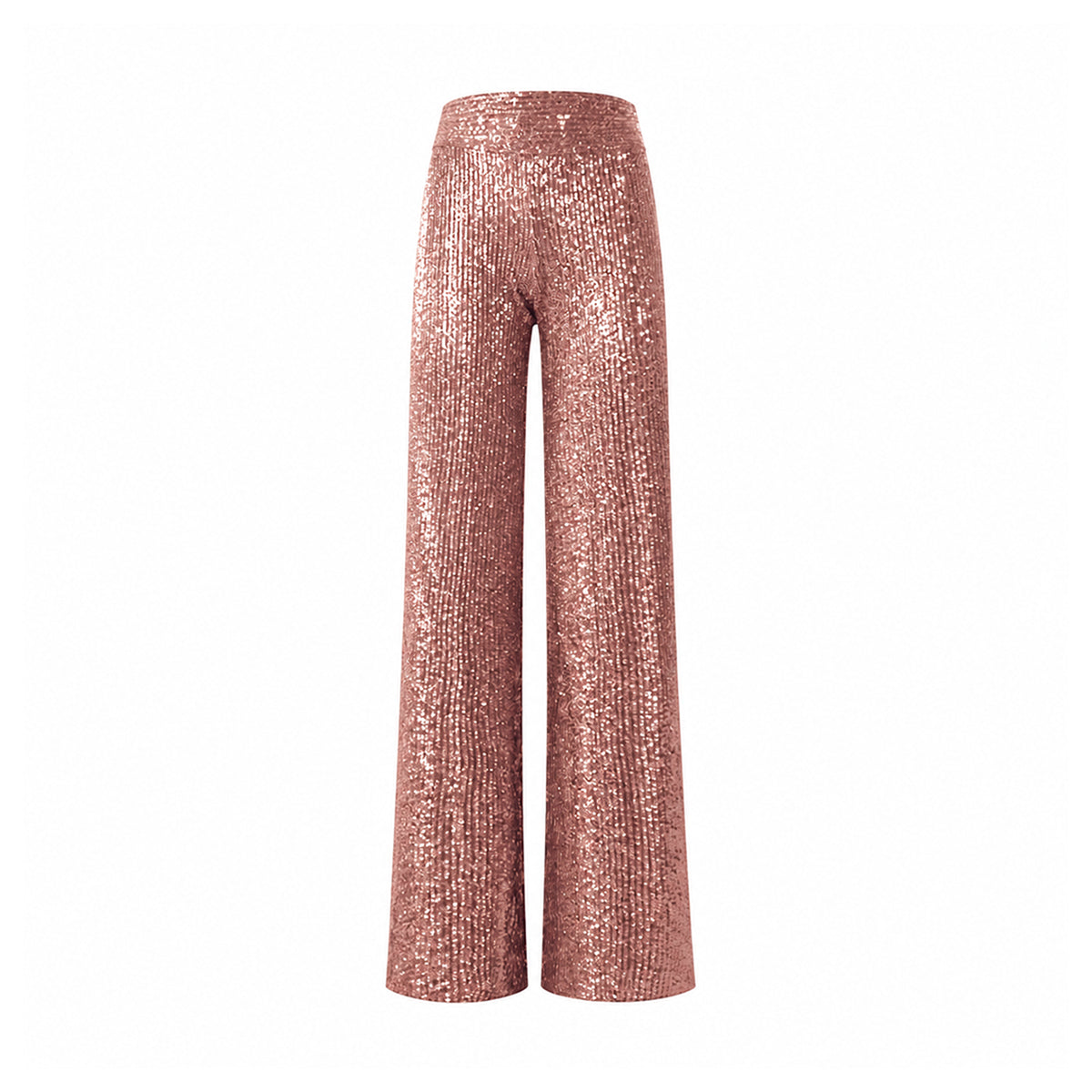 MIMI, pantalone palazzo in paillettes rosa.