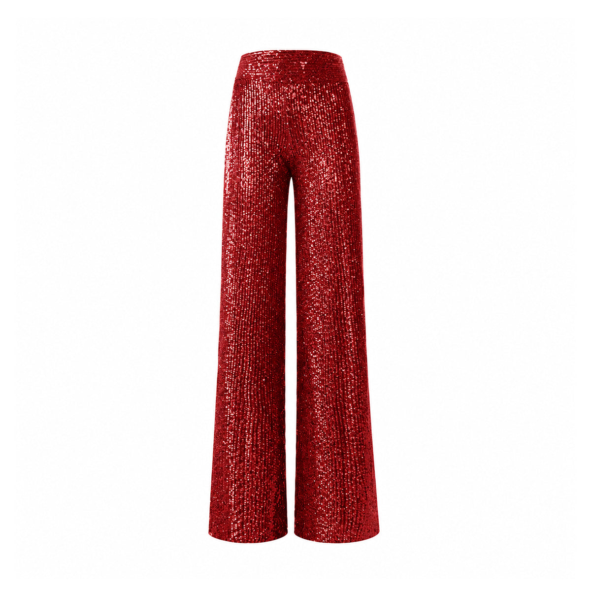 MIMI, pantalone palazzo in paillettes rosse.