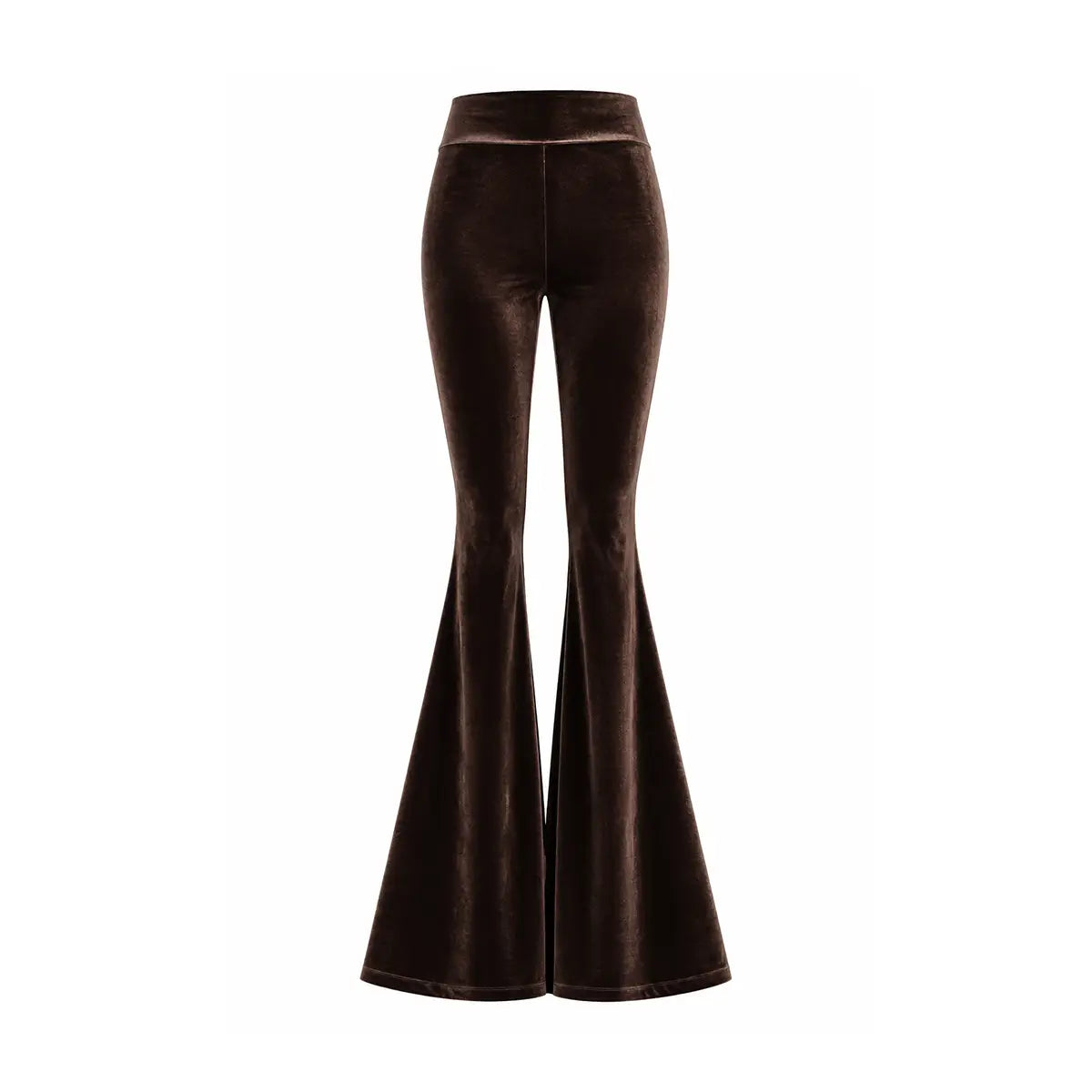 LOLA - Pantalone a Zampa in Ciniglia Marrone