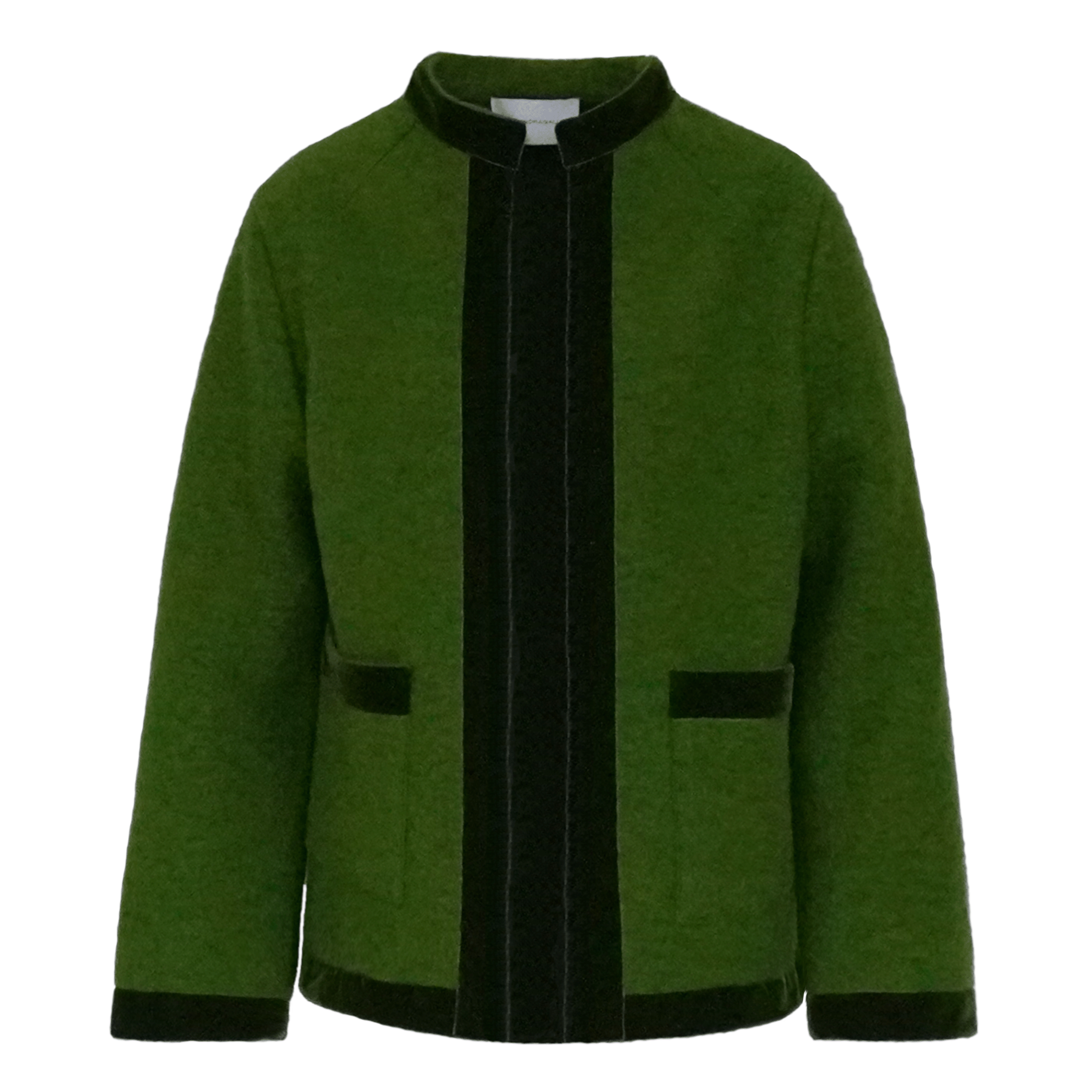 giacca PRISCILLA di Alessandra Gallo in lana cotta verde - vista frontale - The wool collection