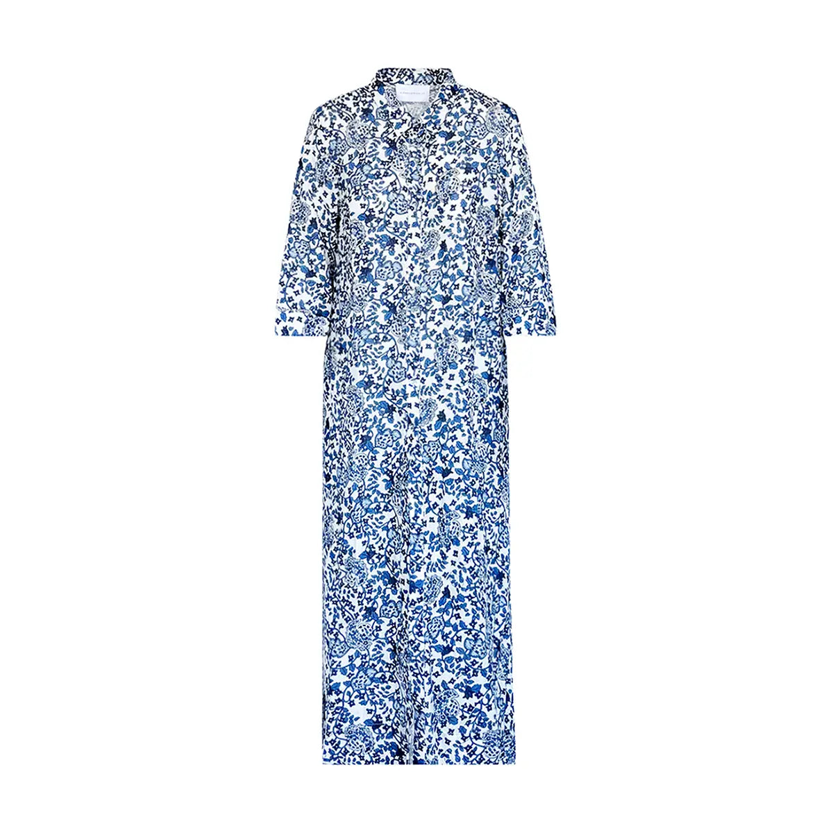 SANDRA, chemisier midi in lino Blue Obsession.