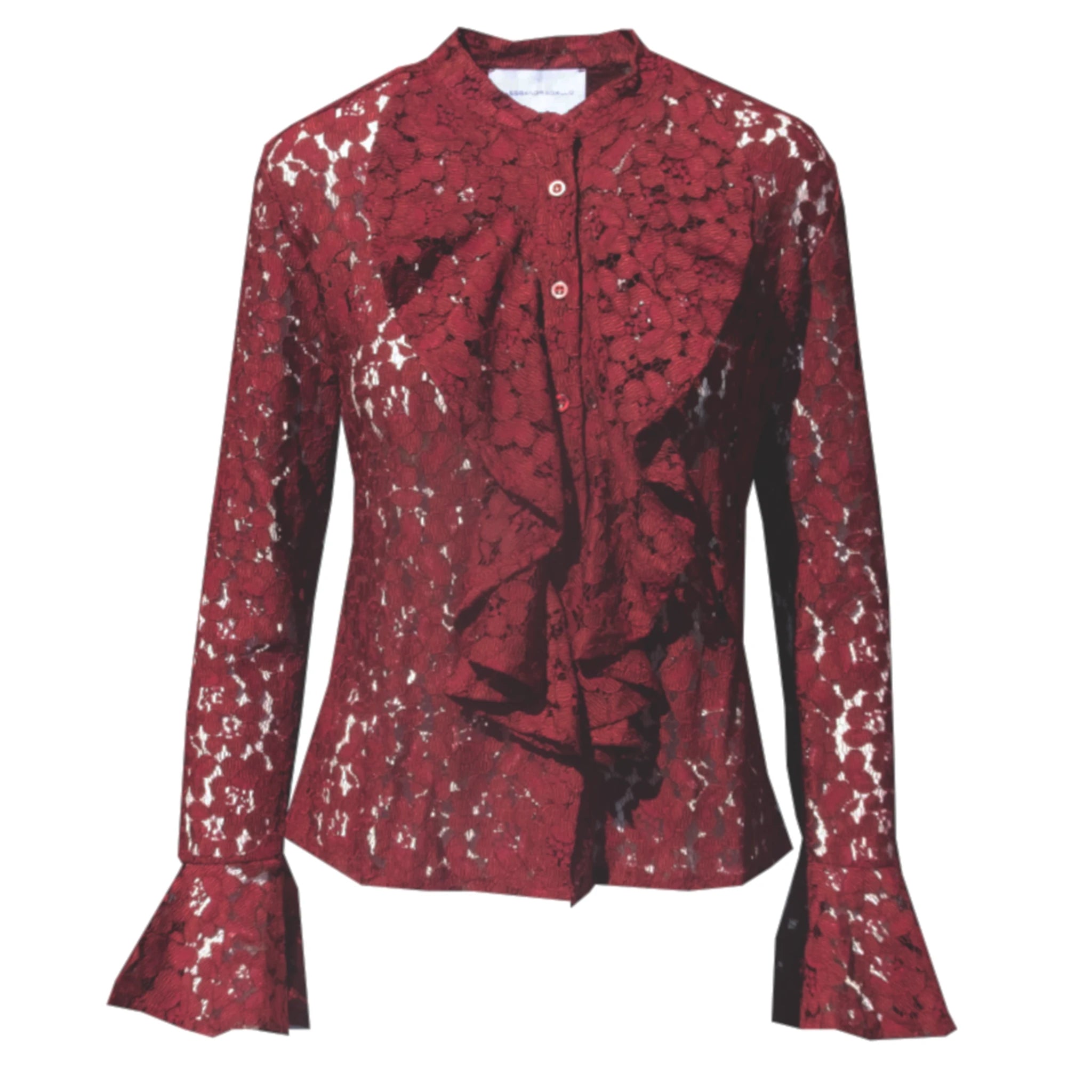 Camicia SOFIA pizzo bordeaux - vista frontale The Dreamy Collection