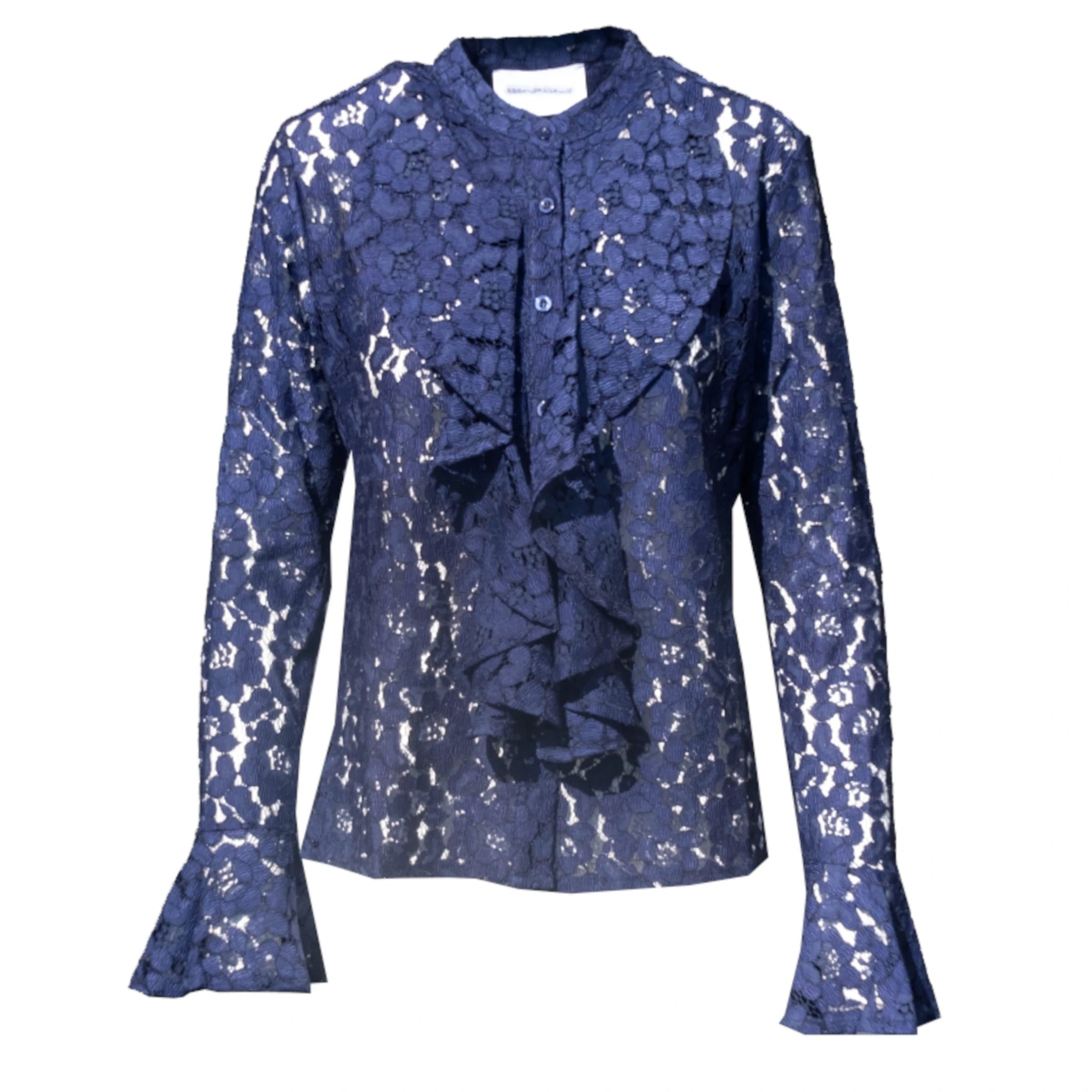 Camicia SOFIA pizzo blu - vista frontale The Dreamy Collection