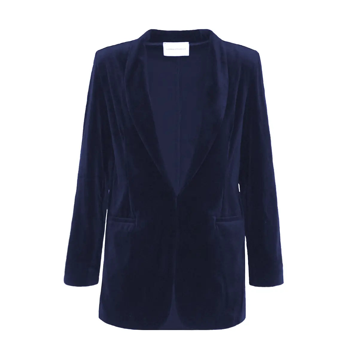 Blazer TEA di Alessandra Gallo in ciniglia blu maniche lunghe - vista frontale Day&Night Collection