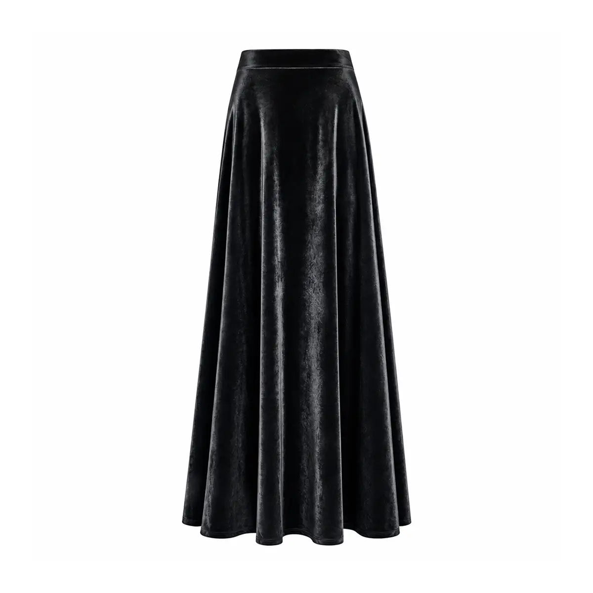 TOSCA, gonna lunga in ciniglia nera con linea svasata.
