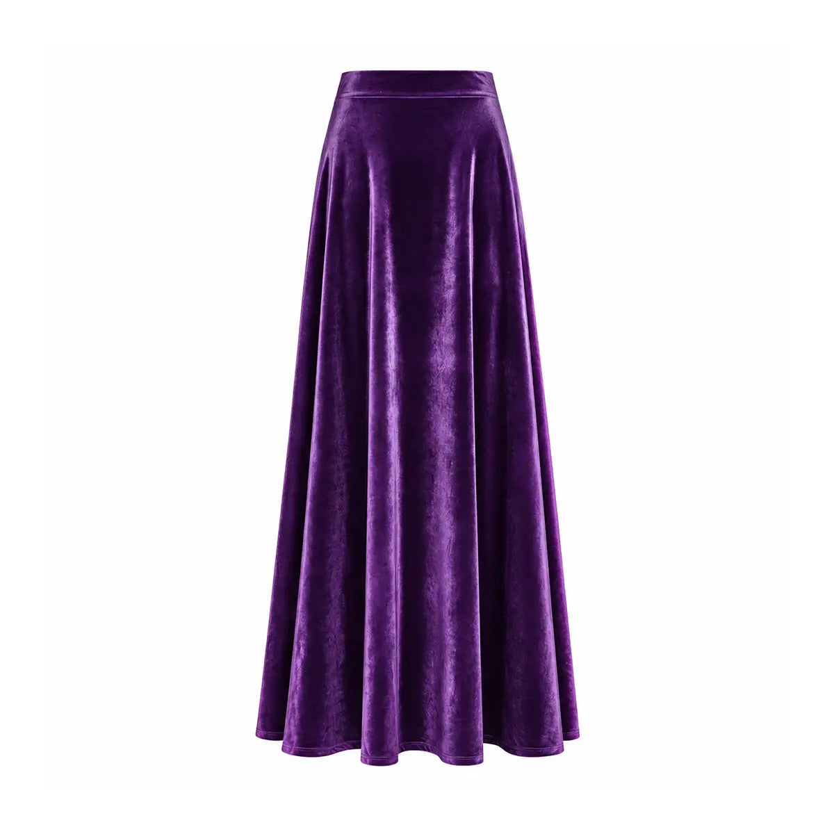 TOSCA, gonna lunga in ciniglia viola con linea svasata.
