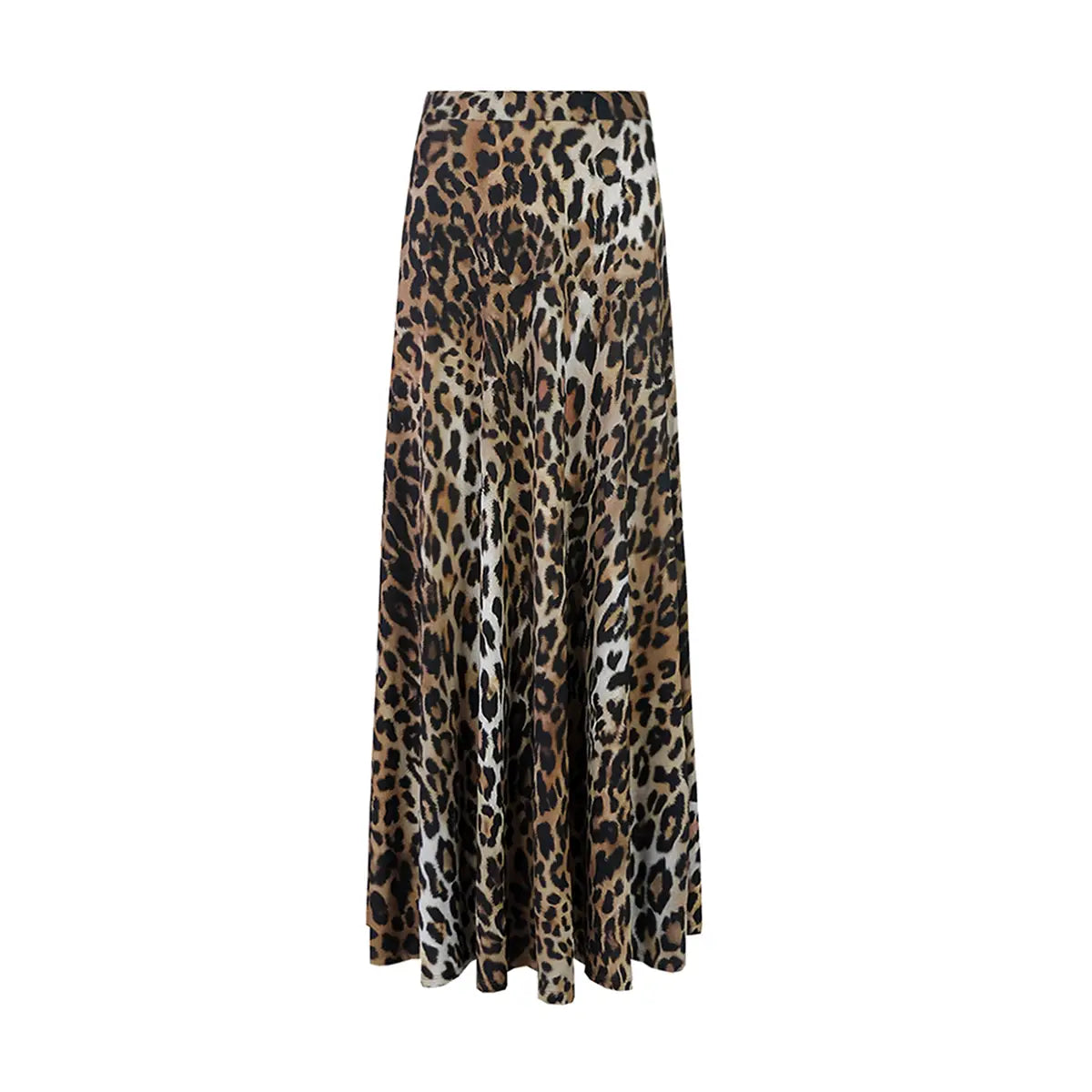 TOSCA ampia gonna lunga  in lycra fantasia Animalier con vita elasticizzata di Alessandra Gallo - Made in Italy - The Stretch Collection - vista frontale