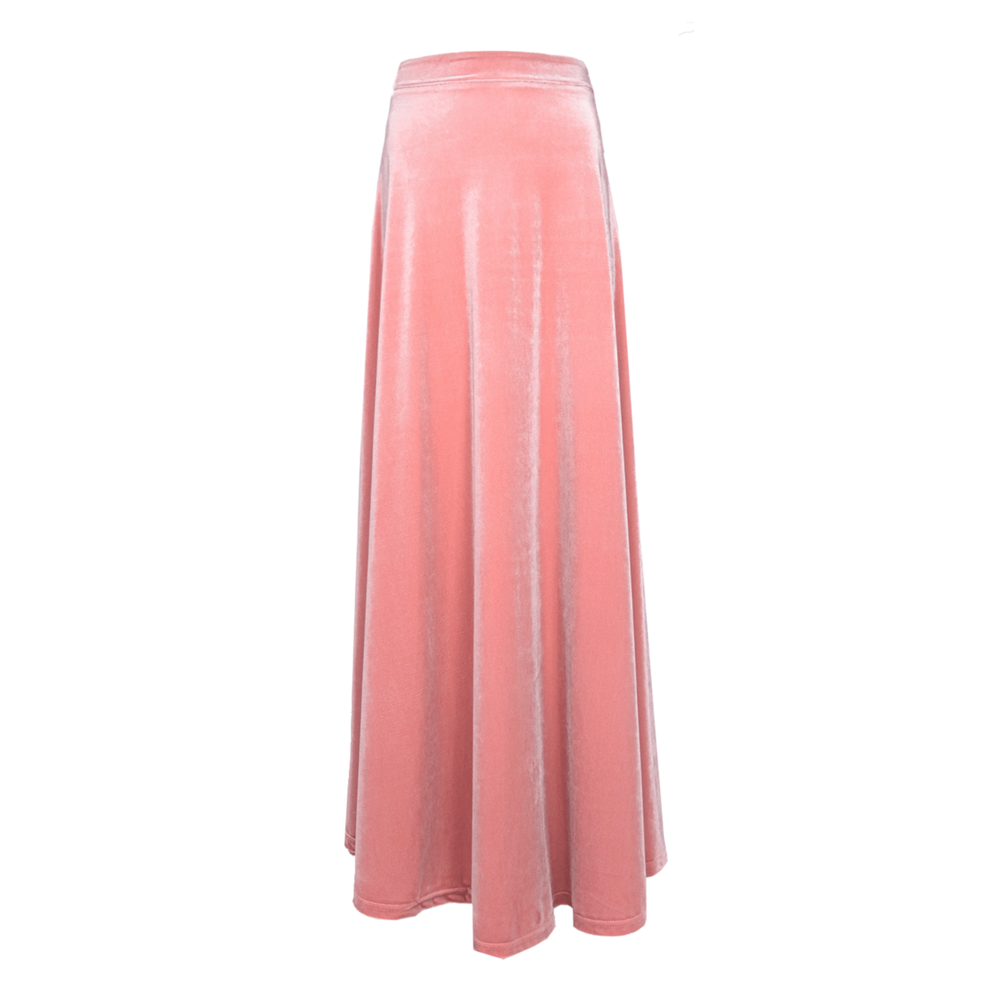 Gonna lunga TOSCA si Alessandra Gallo in ciniglia rosa - vista frontale, Day&Night Collection