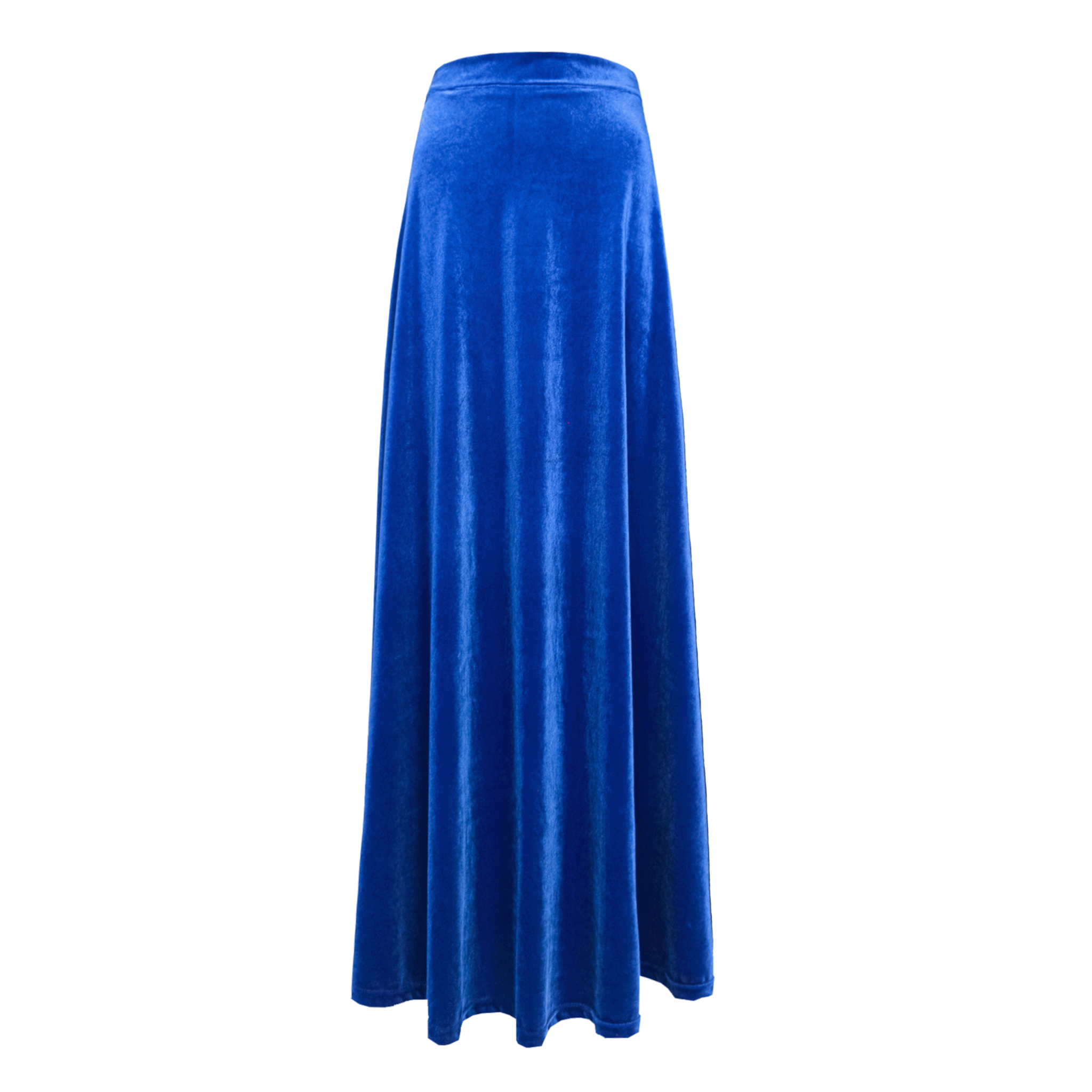 Gonna lunga TOSCA di Alessandra Gallo in ciniglia bluette - vista frontale, Day&Night Collection