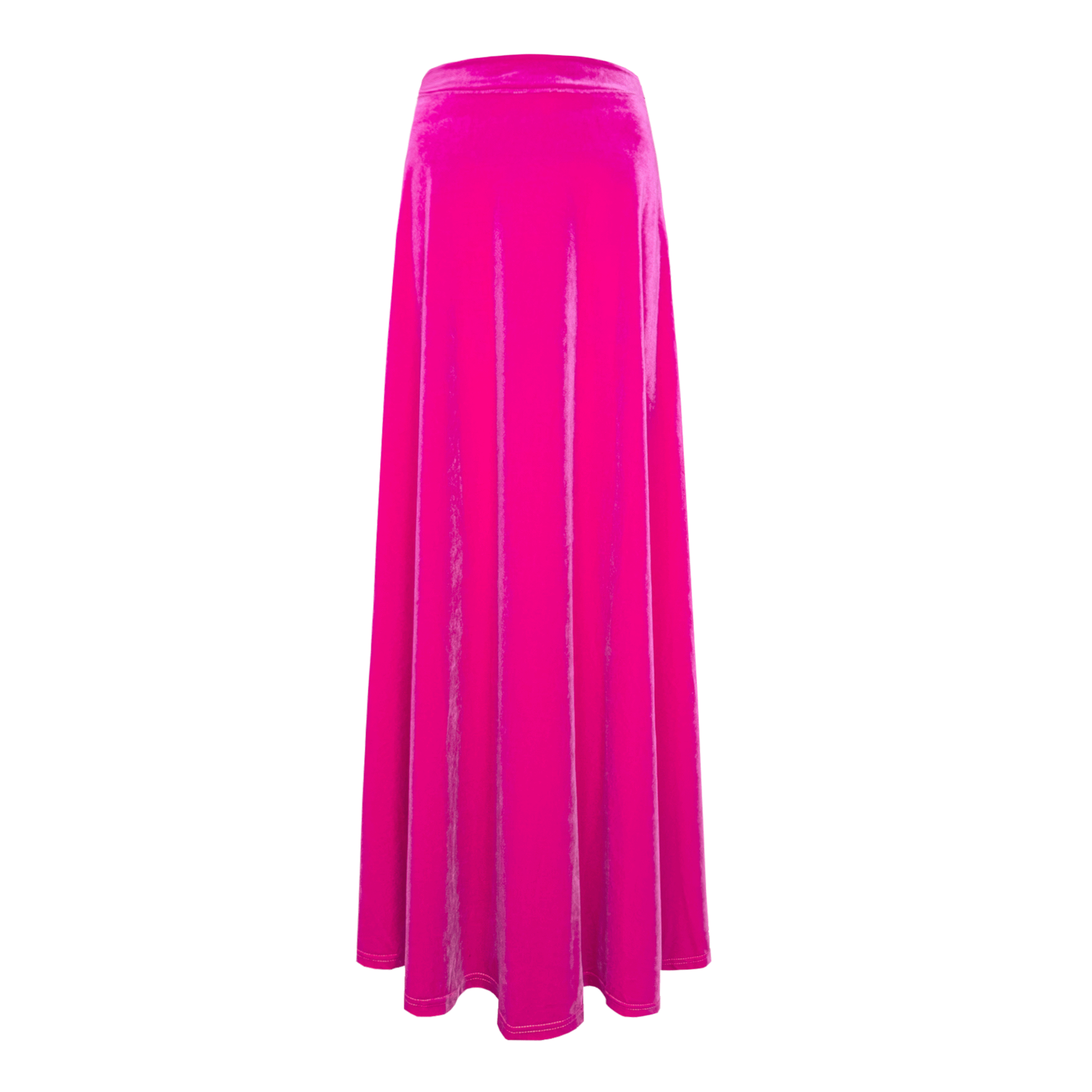 Gonna lunga TOSCA di Alessandra Gallo in ciniglia fucsia - vista frontale, Day&Night Collection