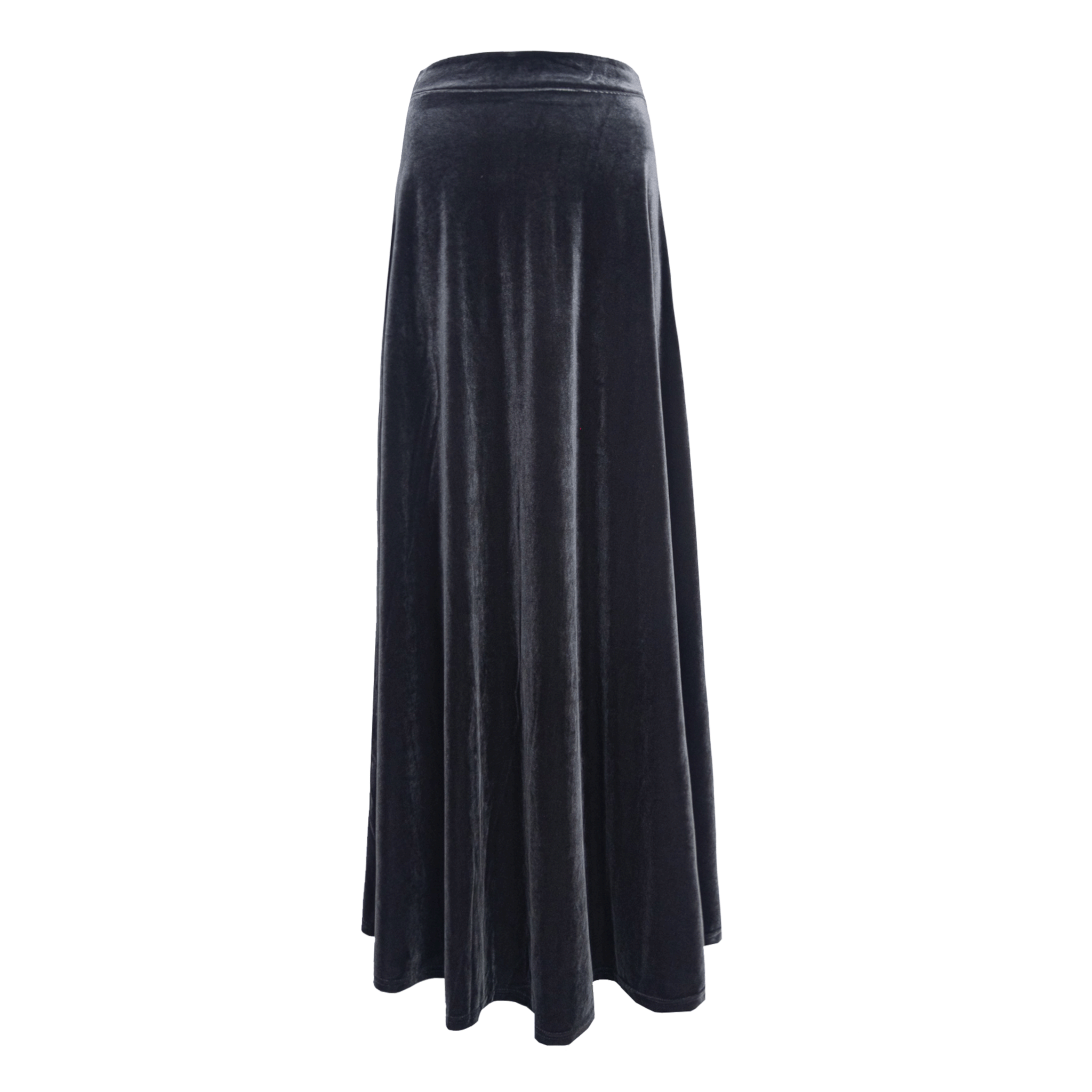 Gonna lunga TOSCA di Alessandra Gallo in ciniglia grigia - vista frontale, Day&Night Collection