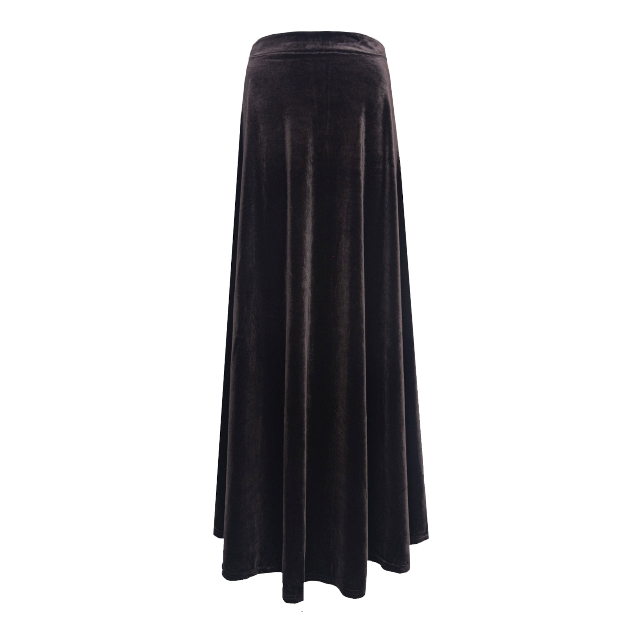 Gonna lunga TOSCA di Alessandra Gallo in ciniglia marrone - vista frontale, Day&Night Collection