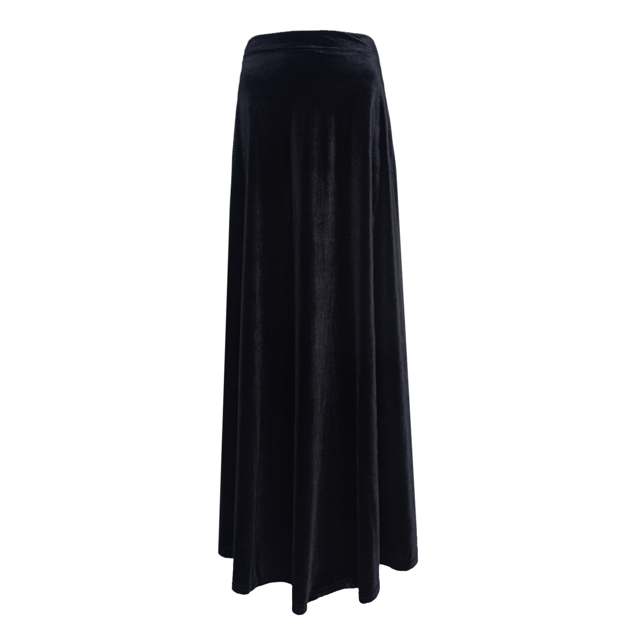 Gonna lunga TOSCA di Alessandra Gallo in ciniglia nera - vista frontale, Day&Night Collection