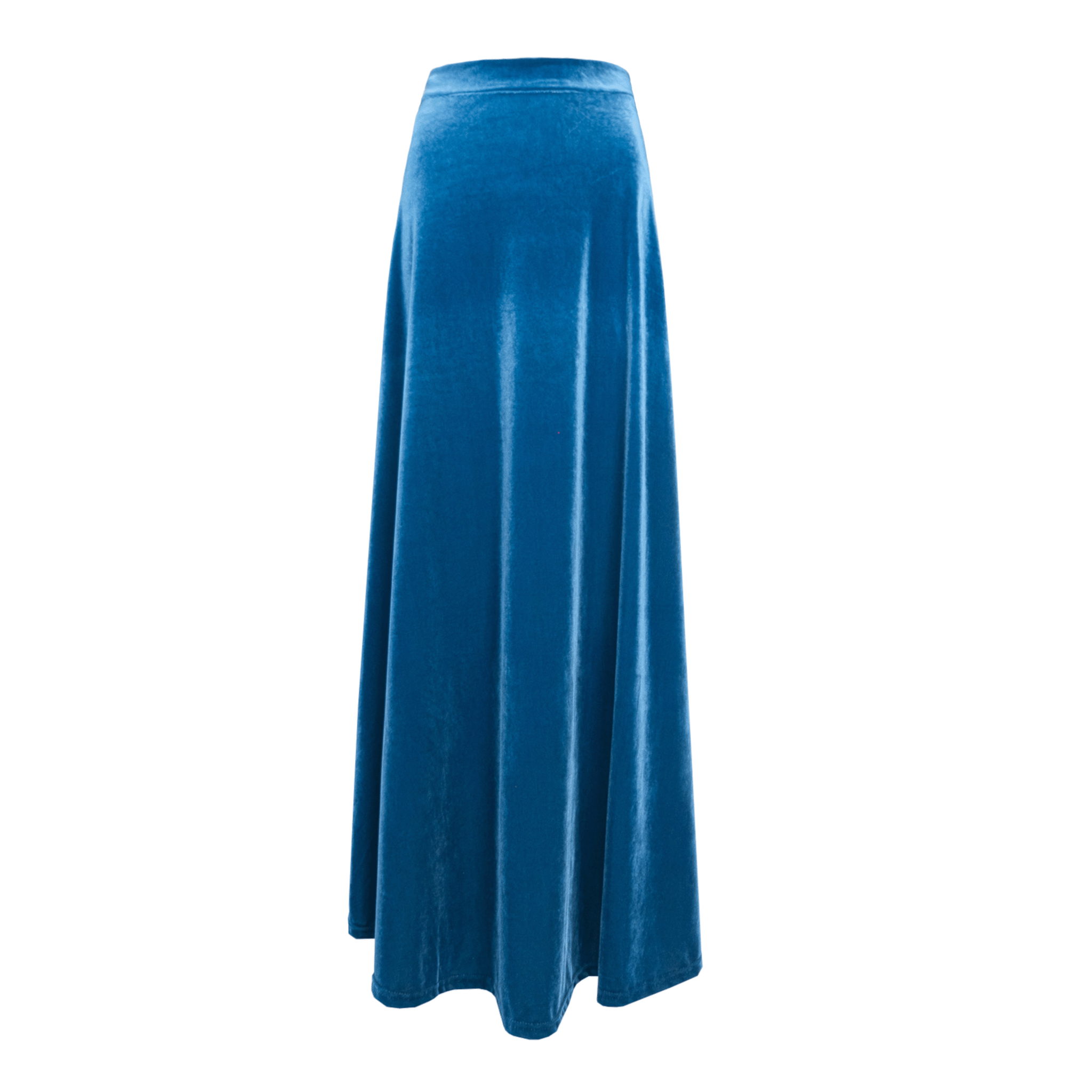 Gonna lunga TOSCA di Alessandra Gallo in ciniglia ottanio - vista frontale, Day&Night Collection