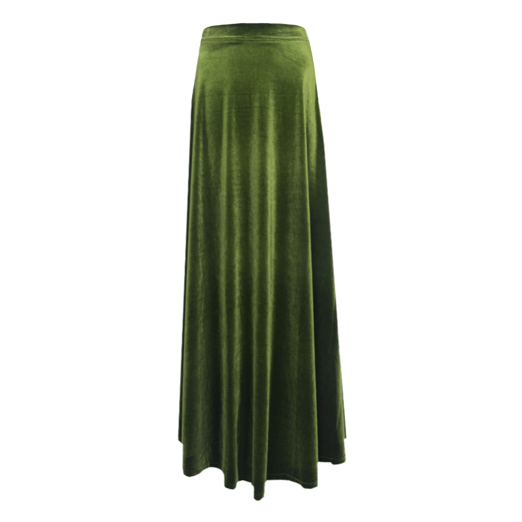 Gonna lunga TOSCA di Alessandra Gallo in ciniglia verde - vista frontale, Day&Night Collection