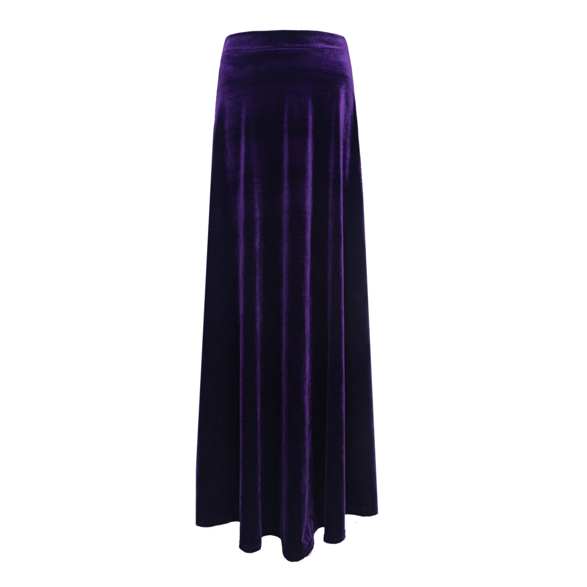 Gonna lunga TOSCA di Alessandra Gallo in ciniglia viola - vista frontale, Day&Night Collection