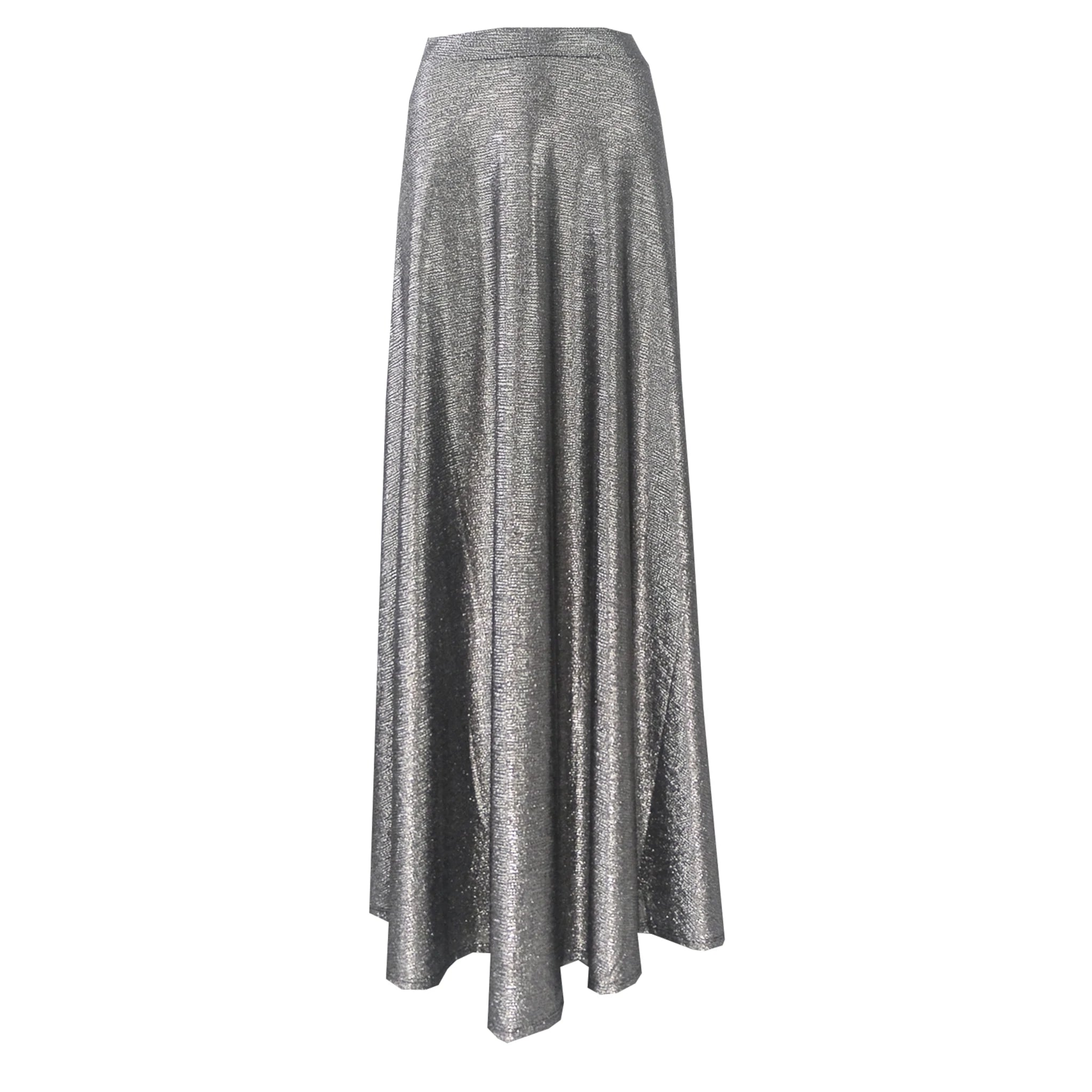 TOSCA - anthracite lurex long skirt