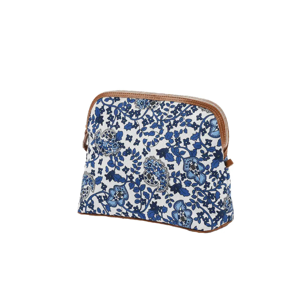 Trousse Large ALESSANDRAGALLO x My Style Bags in fantasia blu e bianca, vista posteriore.