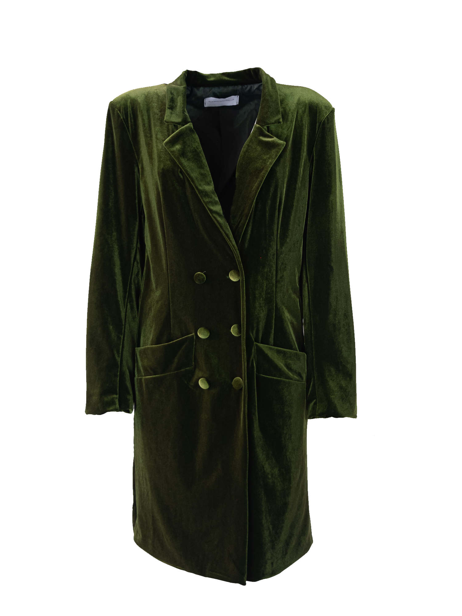 NORA - robe manteau dress in green chenille