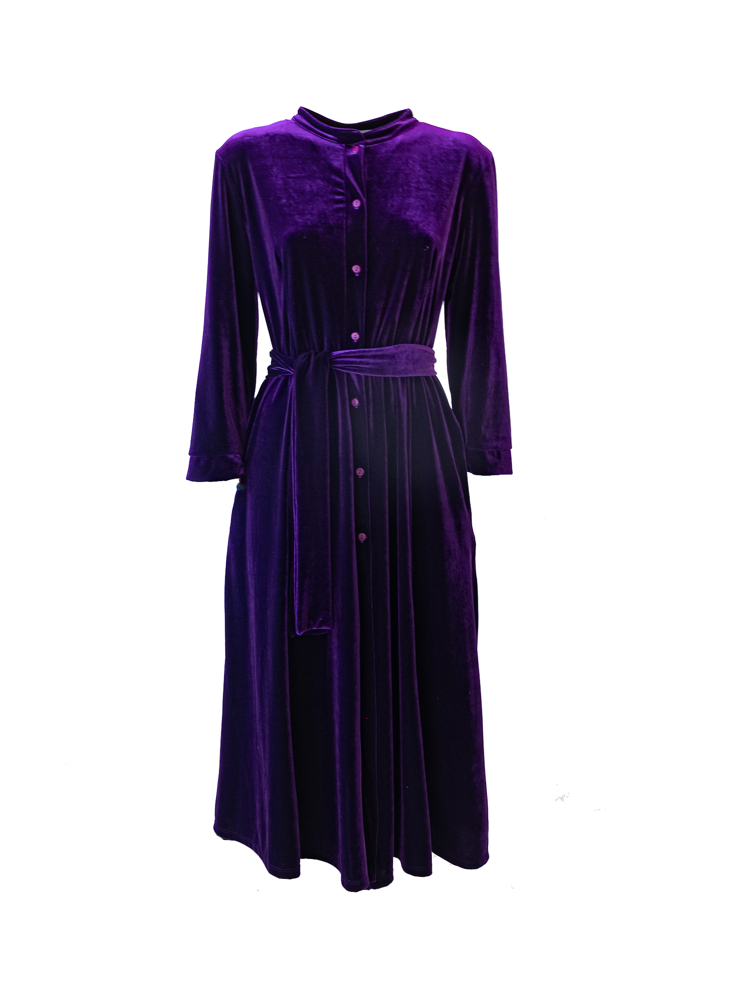 CLELIA MIDI - midi purple chenille shirt dress