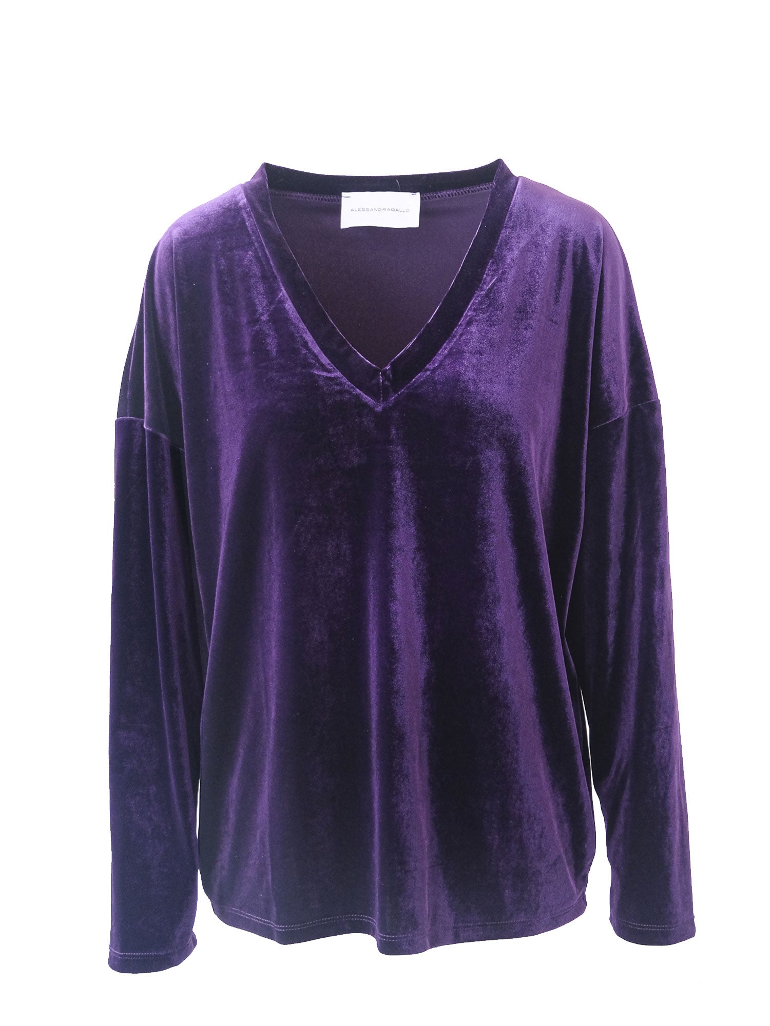 EVA - sweatshirt over with V neck in purple chenille