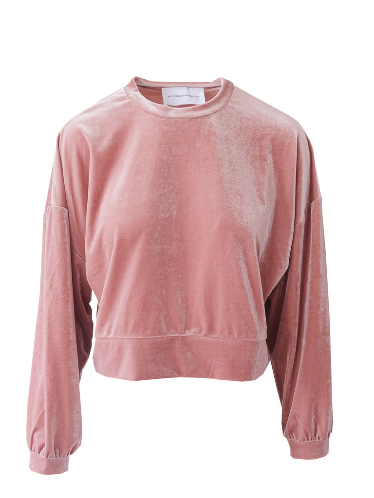 IOLE - cropped sweatshirt in pink chenille