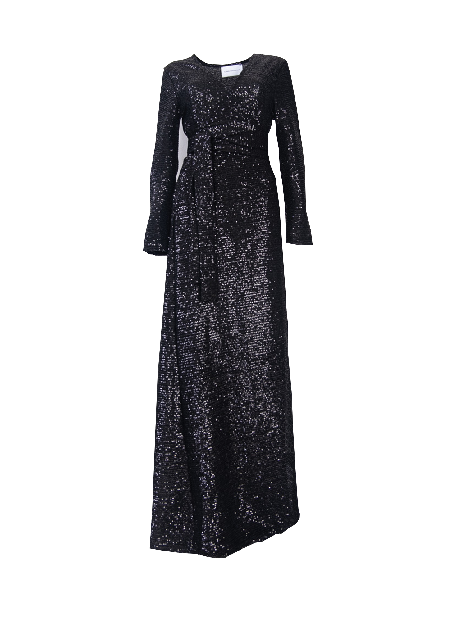 LETIZIA - long dress in black pailettes