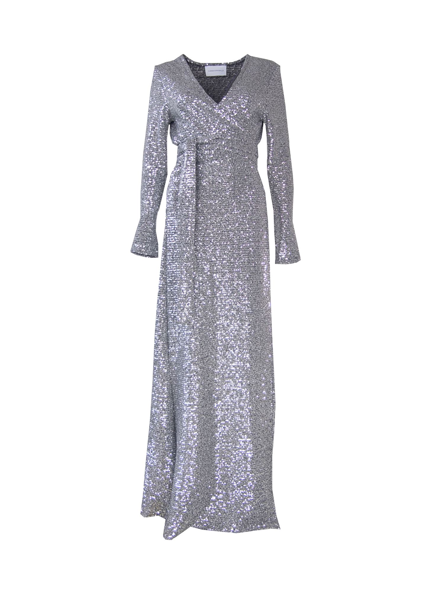 LETIZIA - long dress in silver pailettes