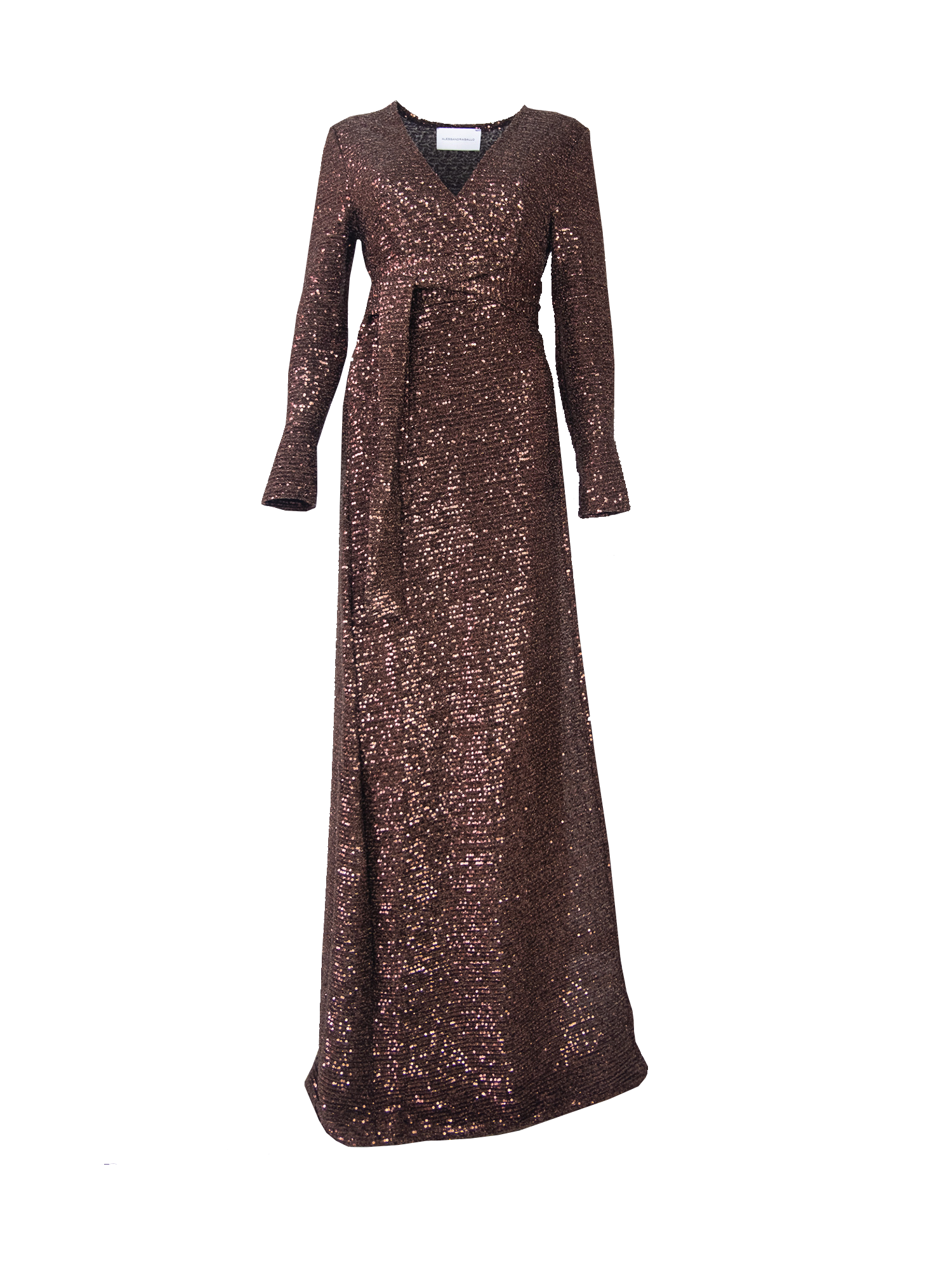 LETIZIA - long brown sequin dress