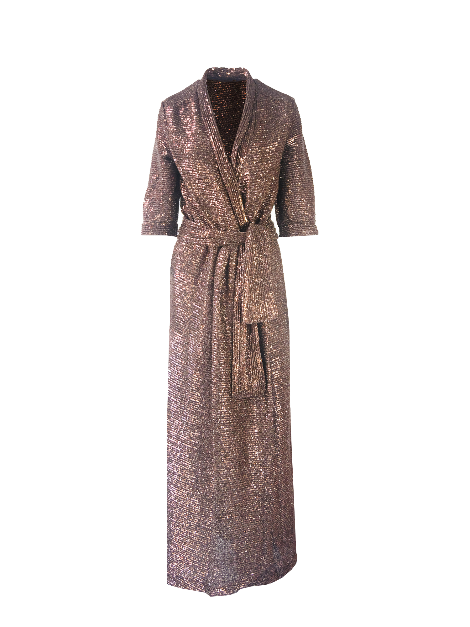 GINEVRA - long brown sequin dress