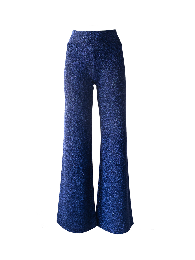 MIMI - trousers in blue lurex