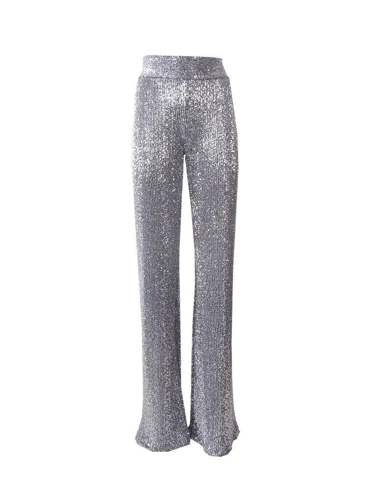 MIMI - trousers in silver sequin