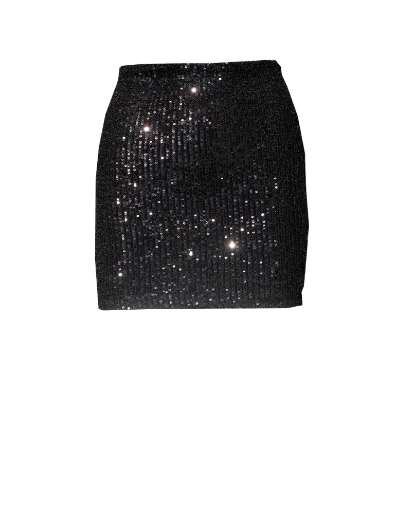 LINDA - Mini skirt in sequin black