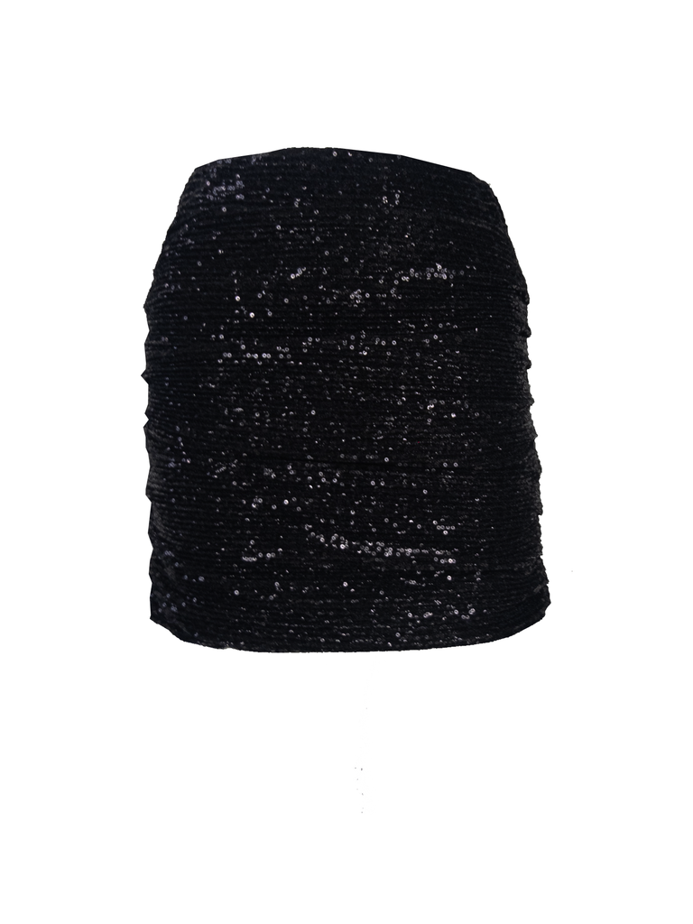 NINA - drap skirt in black sequin