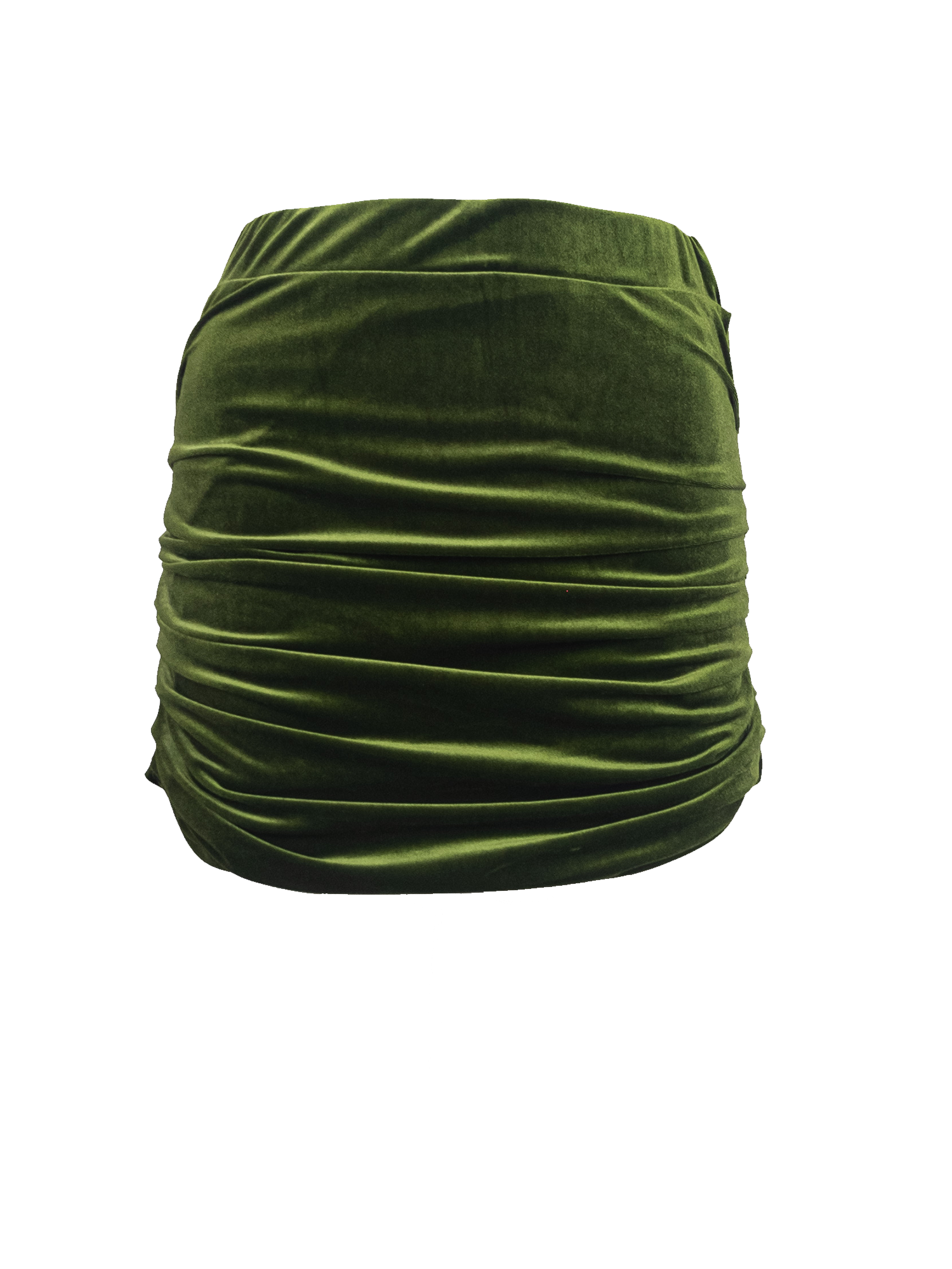 NINA - drap skirt in green chenille