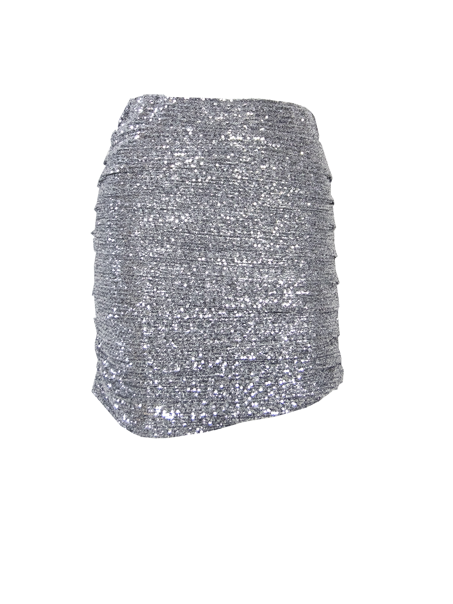 NINA - mini skirt in silver sequins