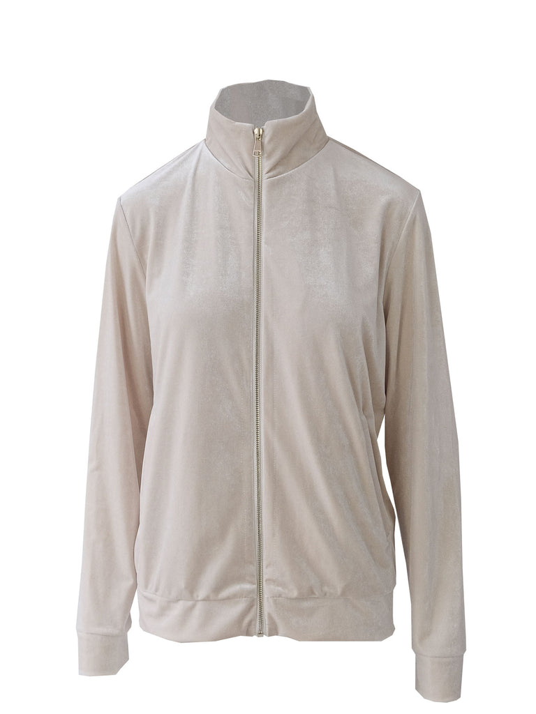 REINE - jacket with zip and pockets in cream chenille
