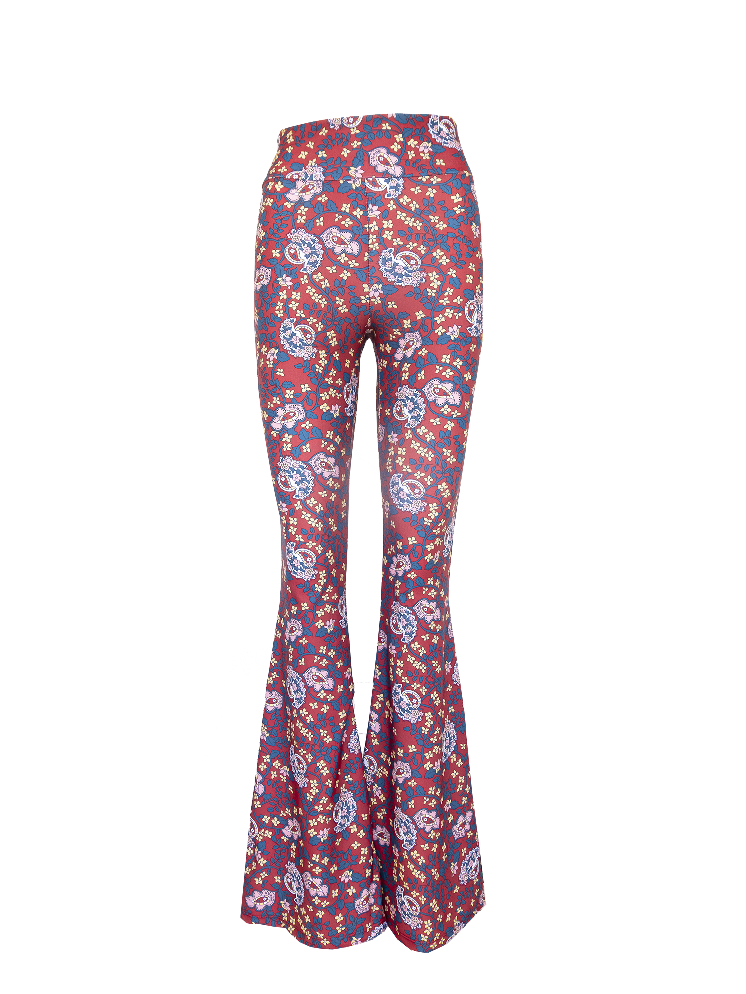 LOLA - flared trousers in lycra Dumbarton print