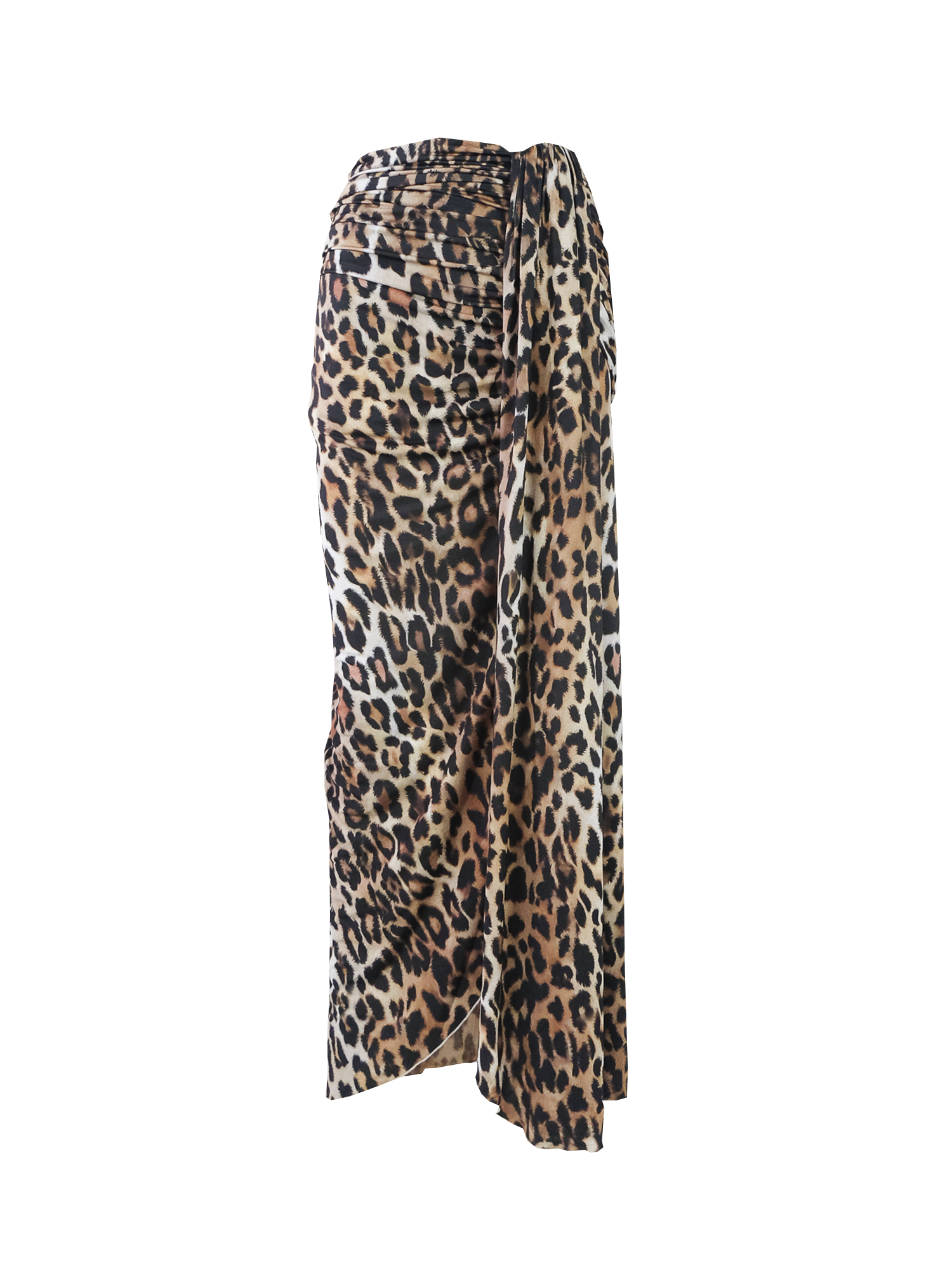 AMANDA - long skirt with slit in print animalier lycra