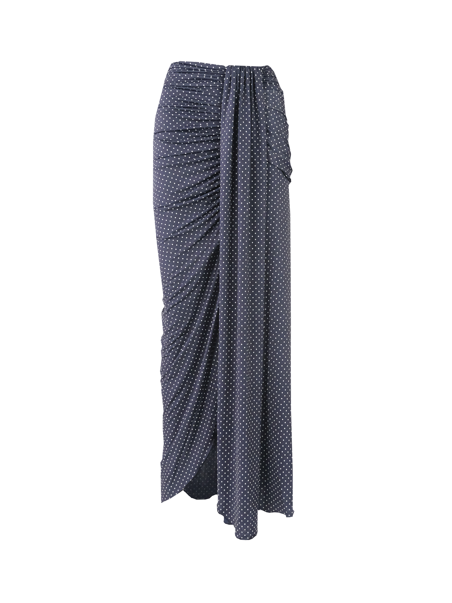 AMANDA - long skirt with slit in print pois lycra