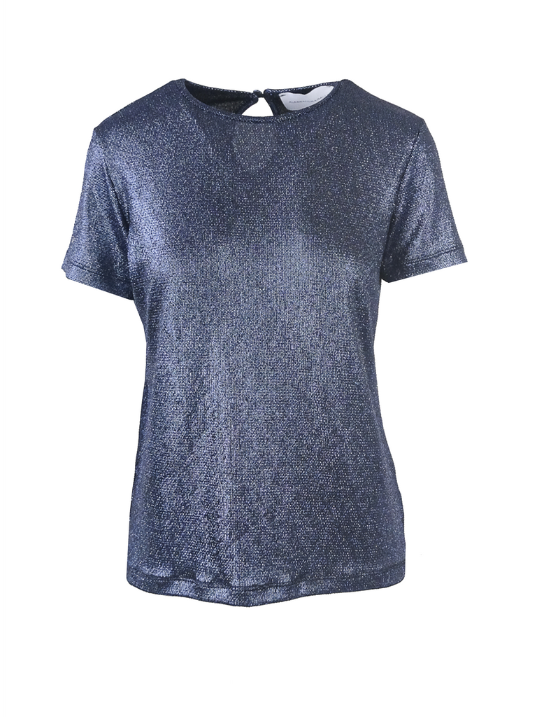CARMEN - T-shirt in blue lurex