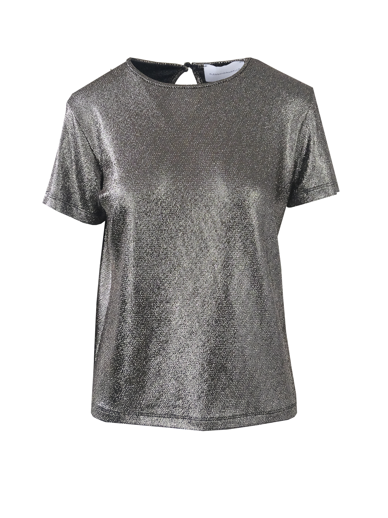 CARMEN - T-shirt in charcoal grey lurex