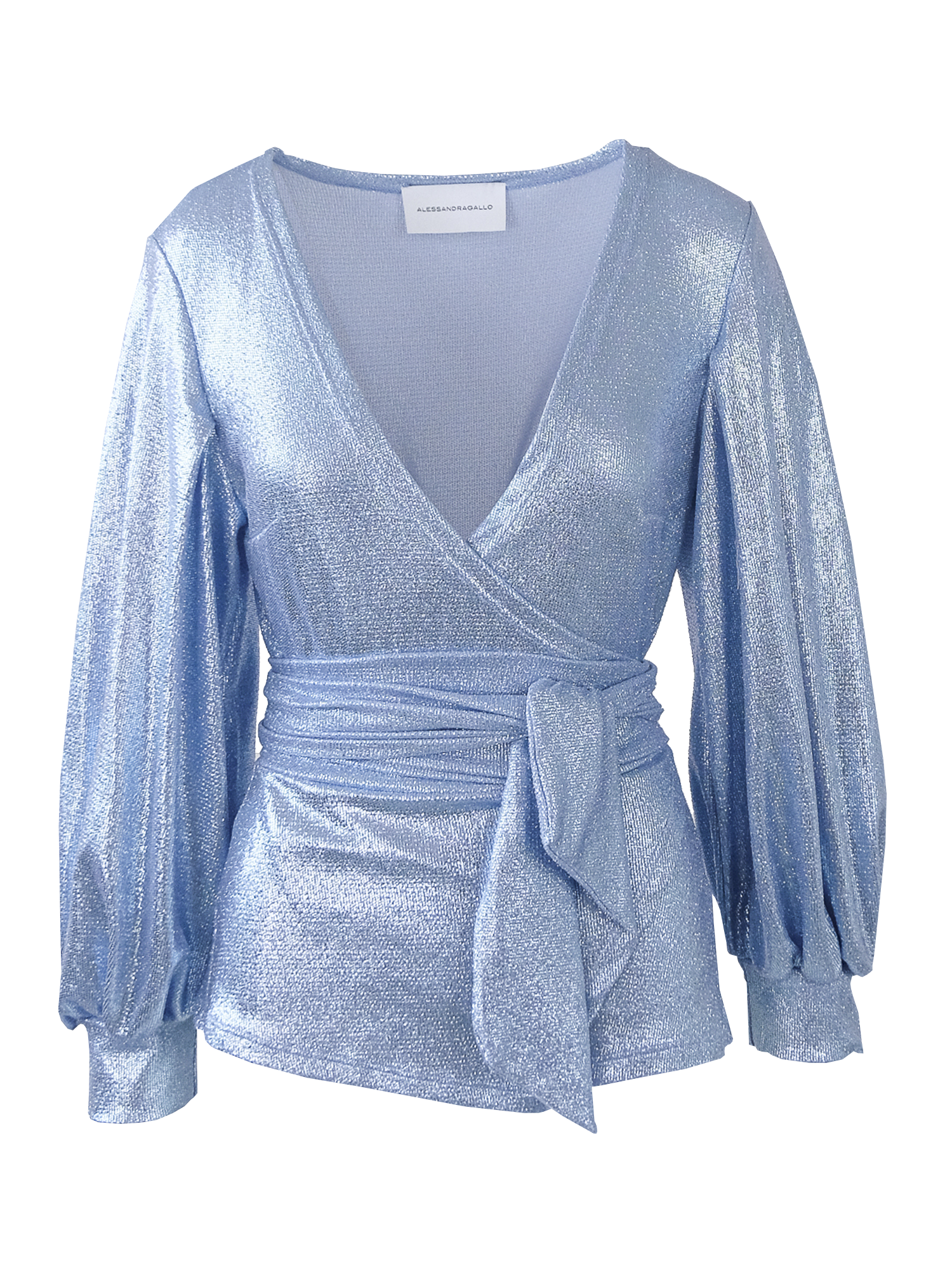 CLOE - kimono blouse in light blue lurex